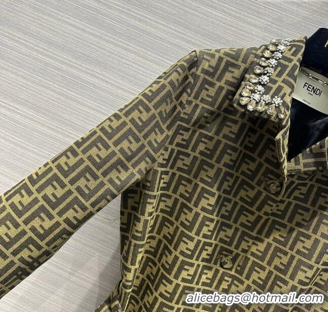 Top Quality Fendi FF Coat F022306 Brown 2024