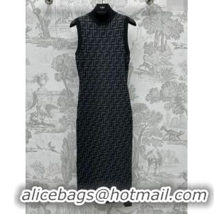 ​Reasonable Price Fendi FF Knit Dress F022621 Black 2024