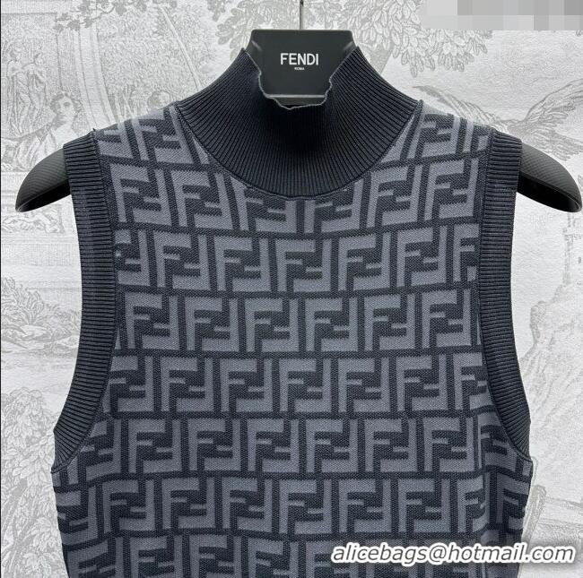 ​Reasonable Price Fendi FF Knit Dress F022621 Black 2024