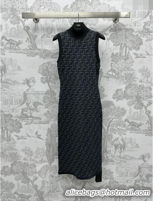 ​Reasonable Price Fendi FF Knit Dress F022621 Black 2024