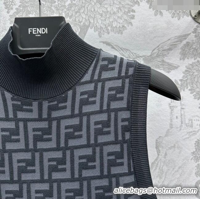 ​Reasonable Price Fendi FF Knit Dress F022621 Black 2024