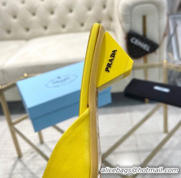 Good Product Prada Satin Pointed Mules 3.5cm Yellow 228069