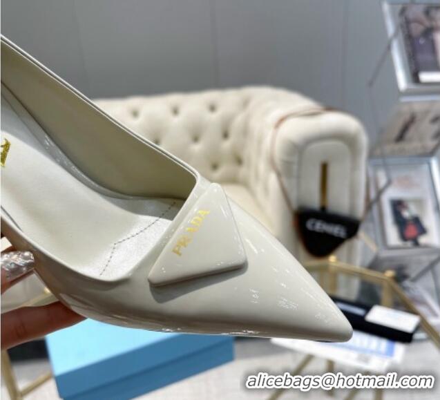 Popular Style Prada Patent leather pumps 7.5cm White 228078