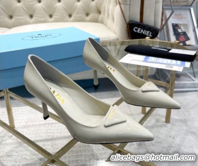 Popular Style Prada Patent leather pumps 7.5cm White 228078