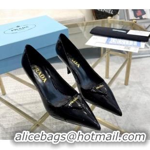 Shop Duplicate Prada Patent leather pumps 7.5cm Black 228080