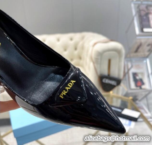 Shop Duplicate Prada Patent leather pumps 7.5cm Black 228080