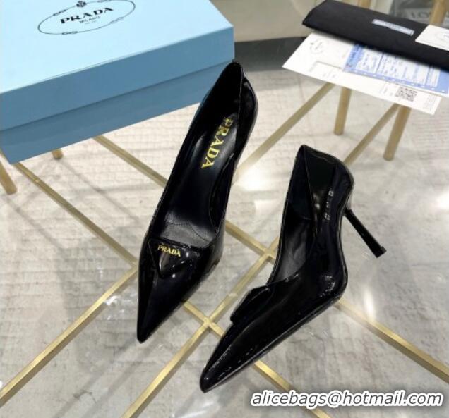 Shop Duplicate Prada Patent leather pumps 7.5cm Black 228080