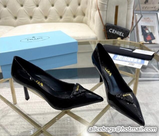 Shop Duplicate Prada Patent leather pumps 7.5cm Black 228080