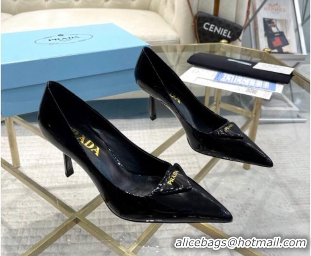 Shop Duplicate Prada Patent leather pumps 7.5cm Black 228080