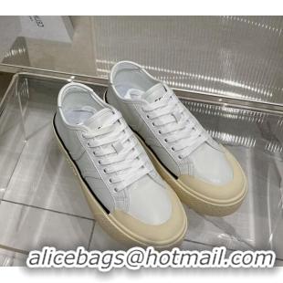 Feminine Celine AS-02 Low Lace-up Alan Platform Sneakers 4cm in Calf Leather White 124112