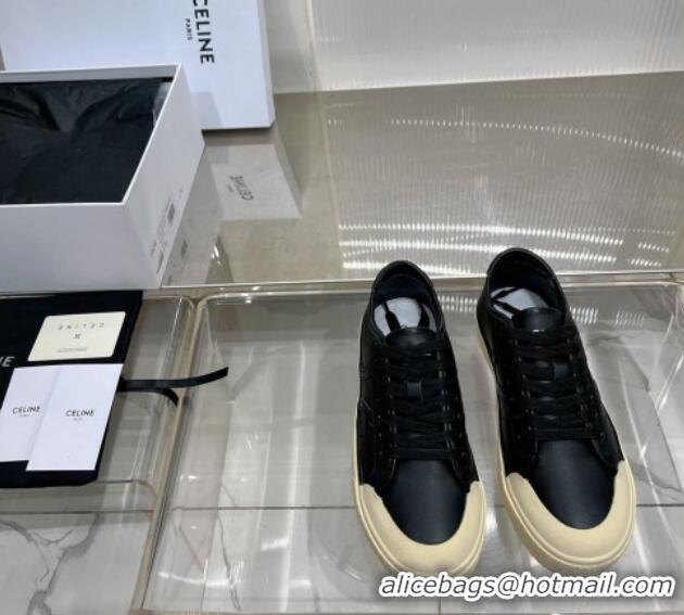 Trendy Design Celine AS-02 Low Lace-up Alan Platform Sneakers 4cm in Calf Leather Black 0124113