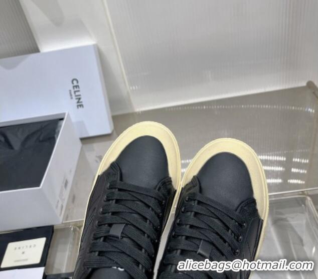 Trendy Design Celine AS-02 Low Lace-up Alan Platform Sneakers 4cm in Calf Leather Black 0124113