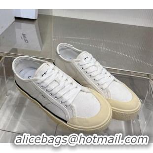 Good Product Celine AS-02 Low Lace-up Alan Platform Sneakers 4cm in Canvas White 0124114