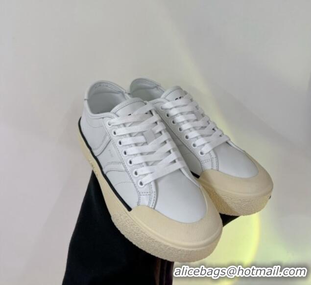 Good Product Celine AS-02 Low Lace-up Alan Platform Sneakers 4cm in Canvas White 0124114