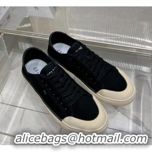 Stylish Celine AS-02 Low Lace-up Alan Sneakers 2.5cm in Canvas Black 0124118