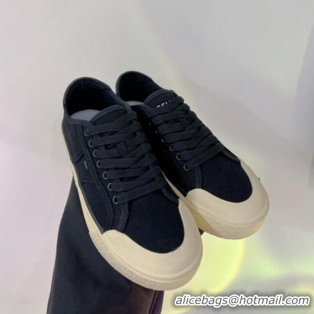 Stylish Celine AS-02 Low Lace-up Alan Sneakers 2.5cm in Canvas Black 0124118