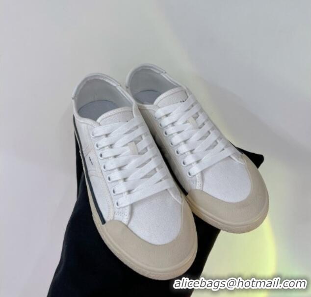 Grade Celine AS-02 Low Lace-up Alan Sneakers 2.5cm in Canvas White 0124119