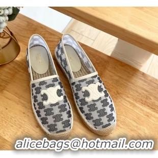 Hot Style Celine Triomphe Mesh Espadrilles White 124120