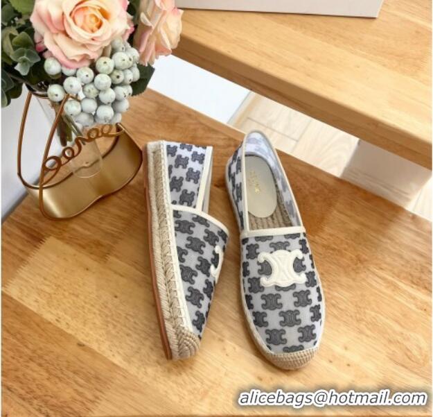 Hot Style Celine Triomphe Mesh Espadrilles White 124120