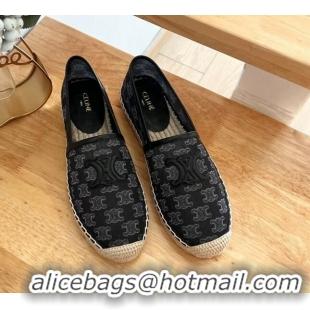 Perfect Celine Triomphe Mesh Espadrilles Black 124121