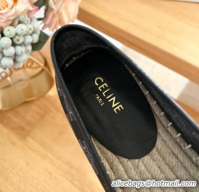 Perfect Celine Triomphe Mesh Espadrilles Black 124121