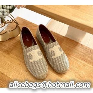 Luxury Celine Triomphe Cotton Canvas Espadrilles Gold 124123