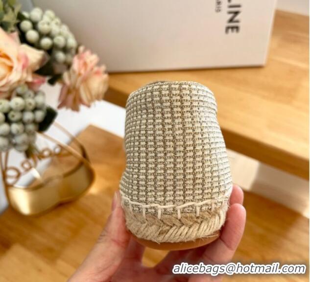 Luxury Celine Triomphe Cotton Canvas Espadrilles Gold 124123