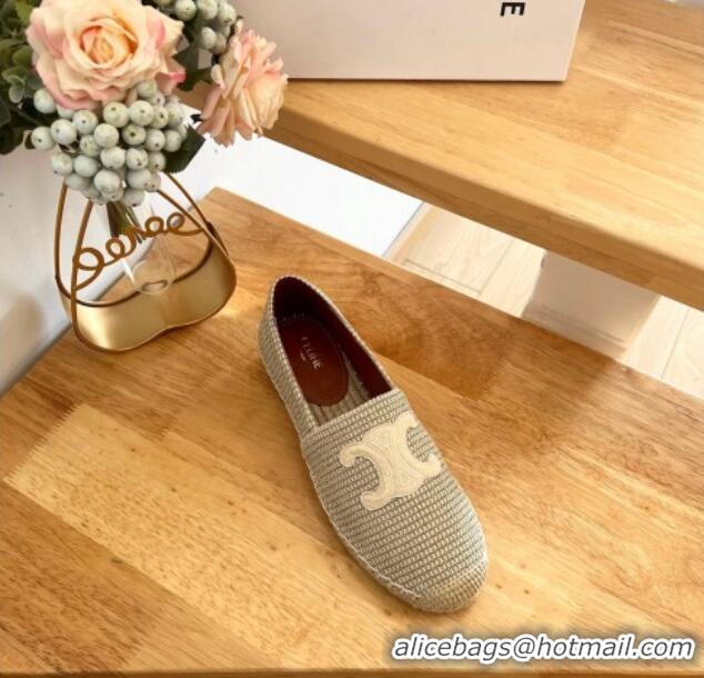 Luxury Celine Triomphe Cotton Canvas Espadrilles Gold 124123