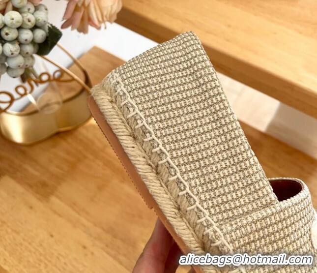 Luxury Celine Triomphe Cotton Canvas Espadrilles Gold 124123