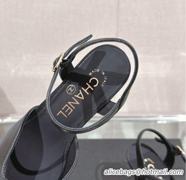 Low Cost Chanel Lambskin Slingback Pumps with CC Foldover 7cm Black 0126042