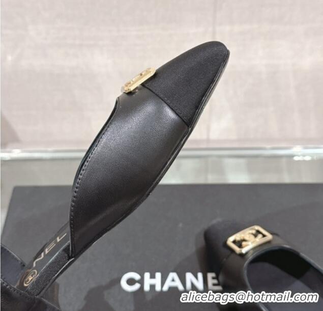 Stylish Chanel Lambskin Slingback Flat with Framed CC 2.5cm Black 0126048