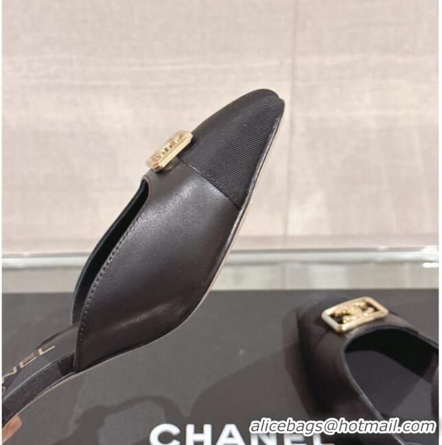 Charming Chanel Lambskin Slingback Pumps with Framed CC 7cm Black 0126051