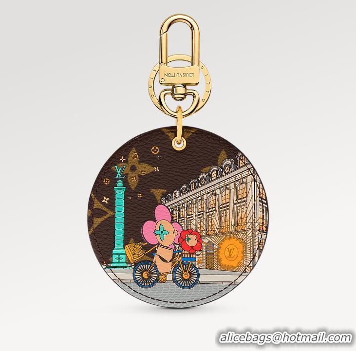 Discount Lous Vuitton Monogram Canvas Illustre Xmas Paris Bag Charm And Key Holder Vivienne Holiday M00872 Pink