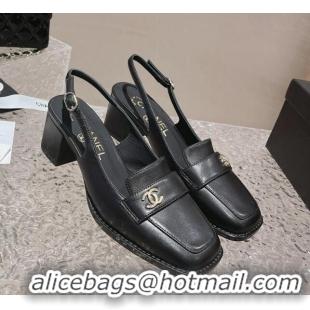 Sumptuous Chanel Lambskin Slingback Pumps 6cm Black 0126068