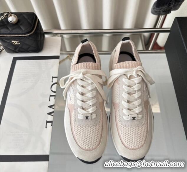 Best Product Chanel Knit Sneakers Pink 0126071 