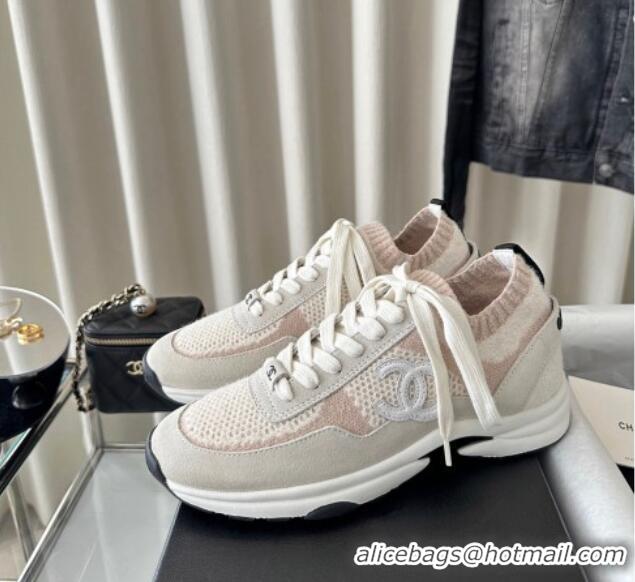 Best Product Chanel Knit Sneakers Pink 0126071 