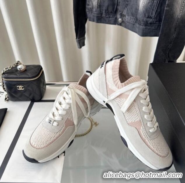 Best Product Chanel Knit Sneakers Pink 0126071 