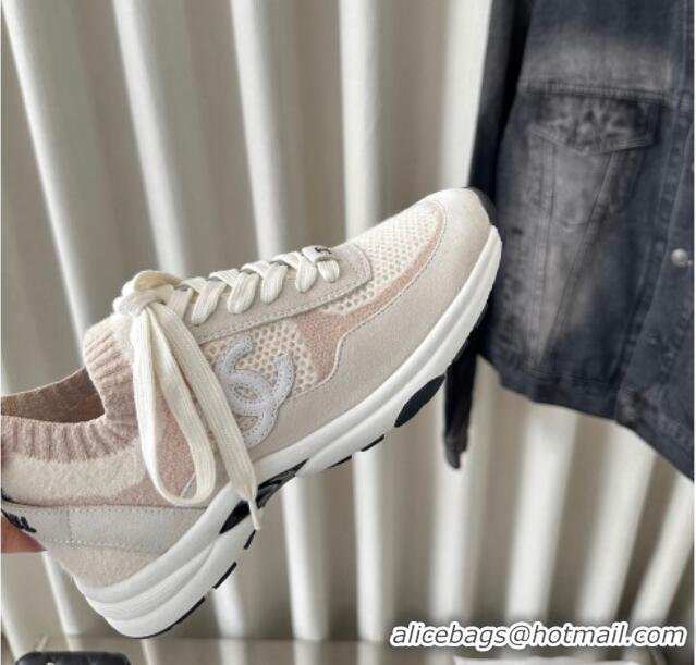 Best Product Chanel Knit Sneakers Pink 0126071 