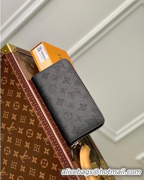 Top Quality Louis Vuitton Mahina Perforated Calf Leather Zippy Wallet M61867 Black 2023