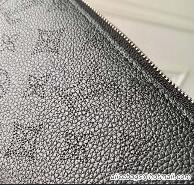 Top Quality Louis Vuitton Mahina Perforated Calf Leather Zippy Wallet M61867 Black 2023