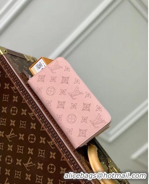 Super Quality Louis Vuitton Mahina Perforated Calf Leather Zippy Wallet M61868 Pink 2023