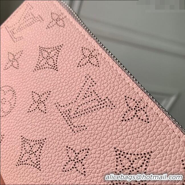 Super Quality Louis Vuitton Mahina Perforated Calf Leather Zippy Wallet M61868 Pink 2023