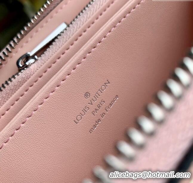 Super Quality Louis Vuitton Mahina Perforated Calf Leather Zippy Wallet M61868 Pink 2023