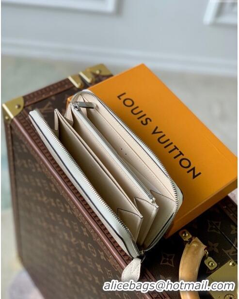 Top Design Louis Vuitton Mahina Perforated Calf Leather Zippy Wallet M61869 Beige 2023