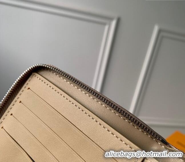 Grade Design Louis Vuitton Zippy Compact Wallet in Mahina Perforated Leather M81558 Galet Beige 2023