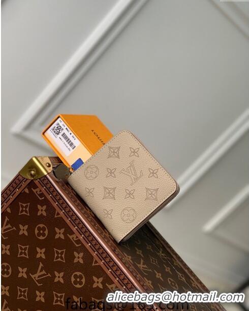 Grade Design Louis Vuitton Zippy Compact Wallet in Mahina Perforated Leather M81558 Galet Beige 2023