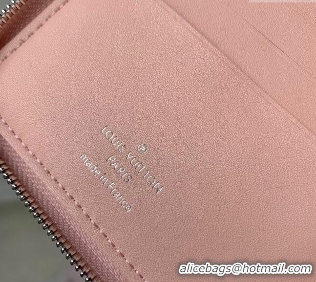 Low Price Louis Vuitton Mahina Perforated Leather Zippy Compact Wallet M81558 Pink 2023