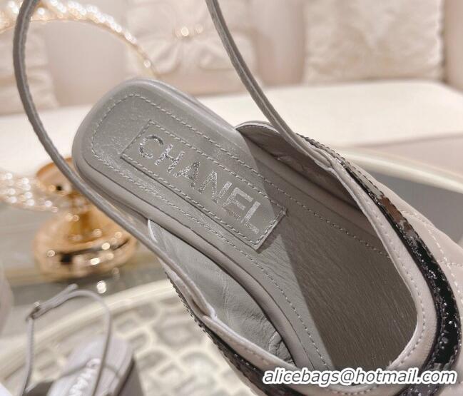 Best Product Chanel Quilted Calfskin Platform Sandals 7.5cm Grey 126111