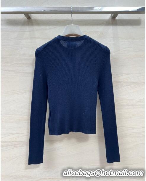 Famous Brand Prada Wool Sweater P030813 Blue 2024