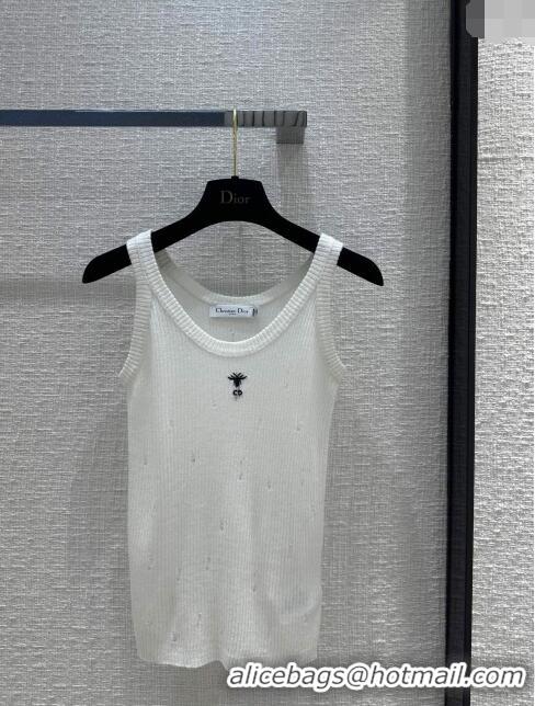 Hot Sell Cheap Dior Knit Wool Vest D030819 White 2024